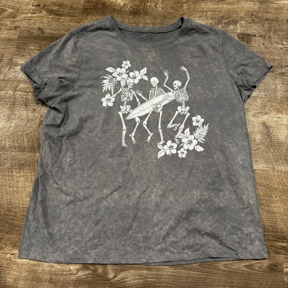 Wound Up Skeleton Surfboard T-Shirt Size 16-18